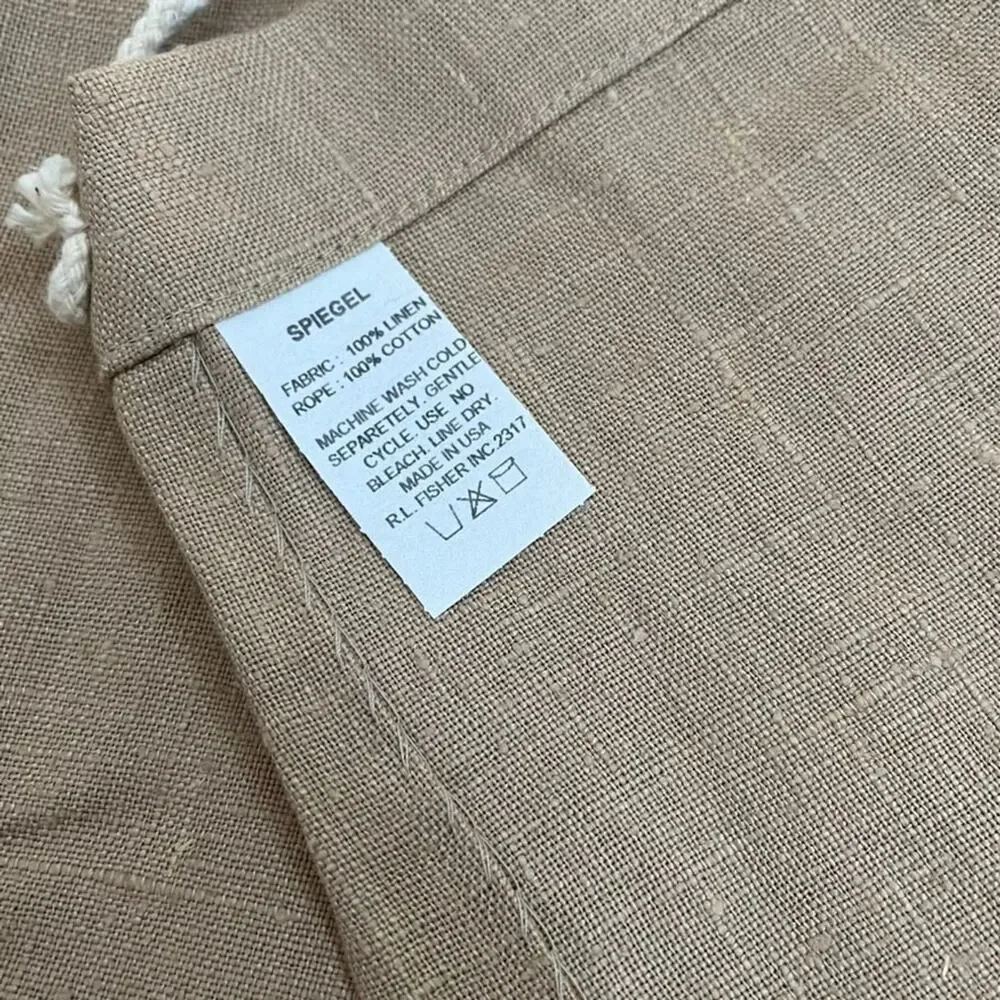 Spiegel Neutral Beige Linen Curtain Panels 1 Pair Rope Details 92